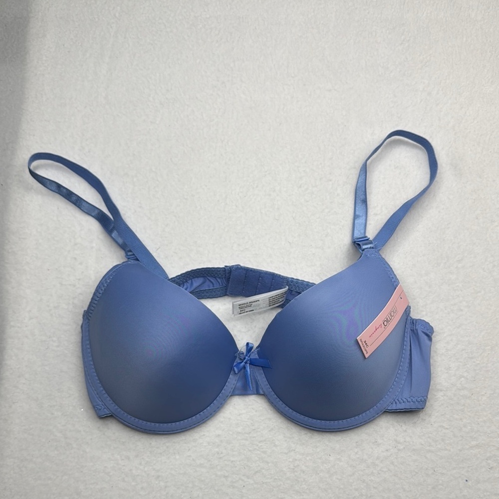Mamia Blue Molded Cup Bra with Adjustable Straps 34C 34 c blue new with tags nwt